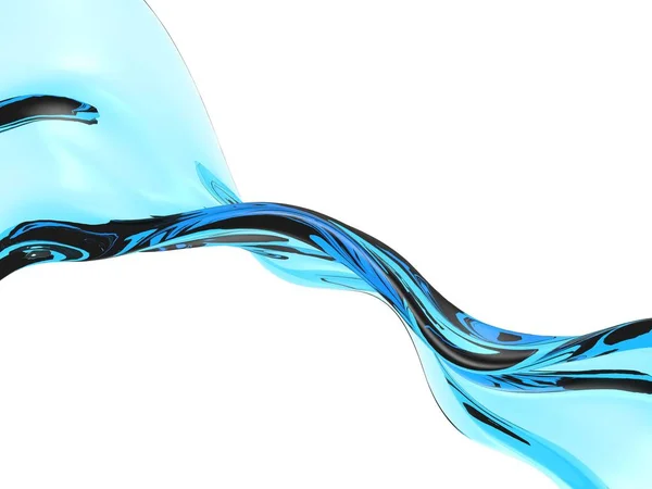 Salpicos de líquido de água pura azul — Fotografia de Stock