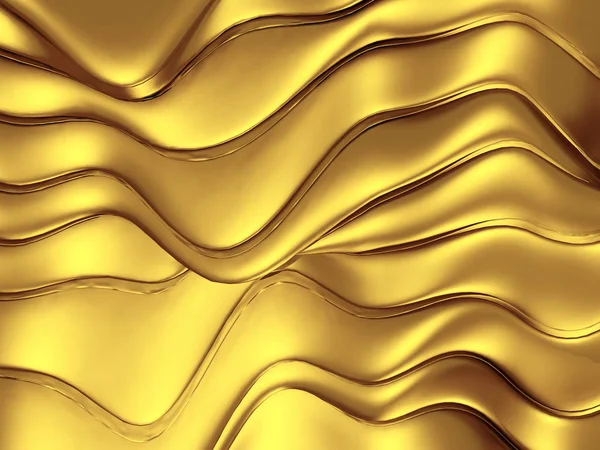 Golden smälta linjer kurvor lyx bakgrund — Stockfoto