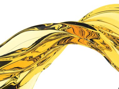 Yellow shiny transparent liquid splash clipart