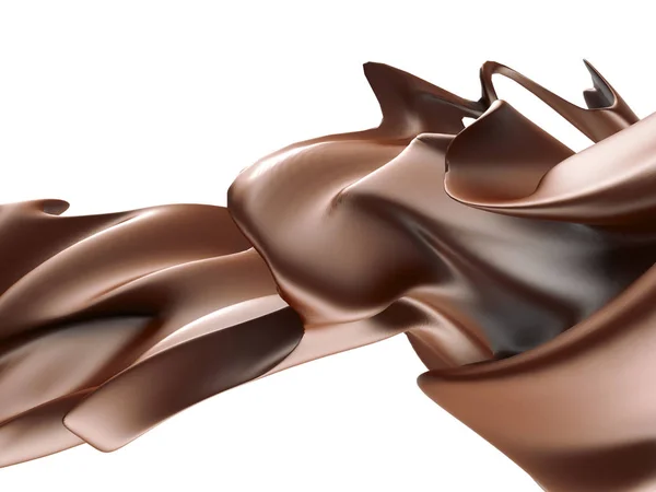 Shiny chocolate liquid splash on white background — Stock Photo, Image