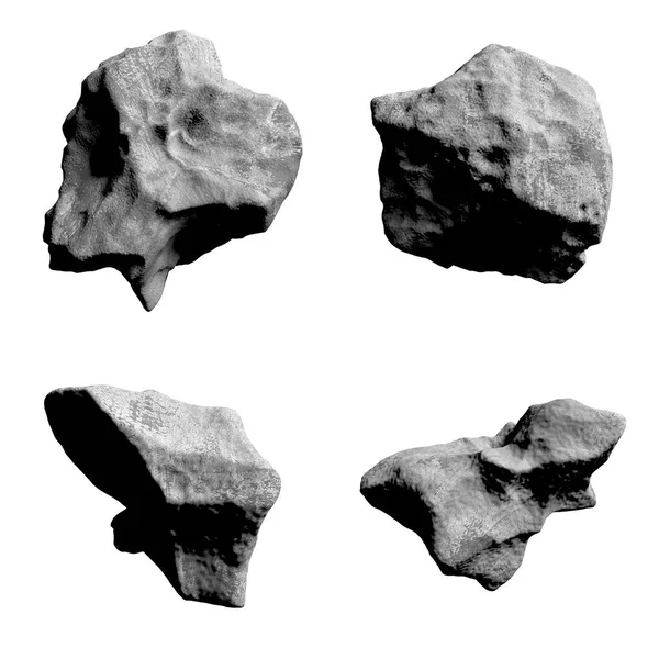 Метеоритные камни на белом фоне — стоковое фото