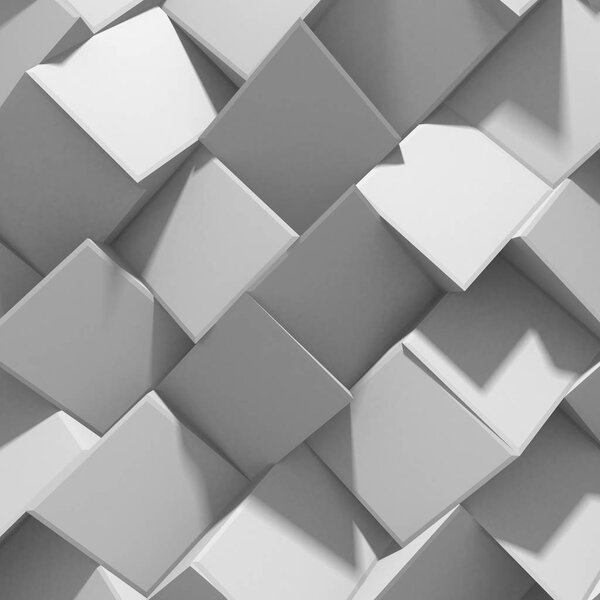 White classic tile texture background. Geometric design pattern. 3d render illustration