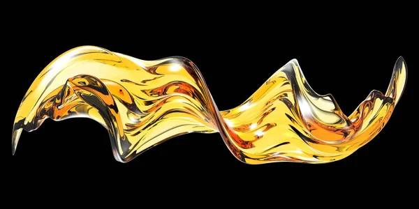 Amarelo brilhante líquido transparente respingo — Fotografia de Stock