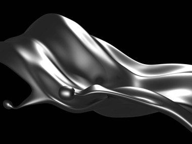 Gümüş sıvı soyut parlak sıçrama