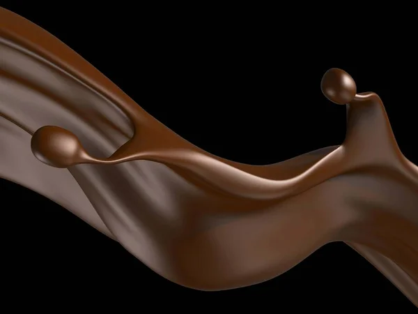 Shiny sweet chocolate liquid splash. — Stock Photo, Image