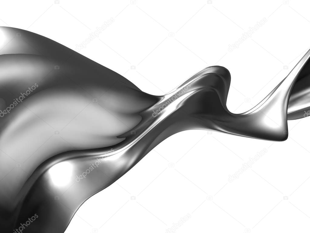 Silver liquid abstract shiny splash