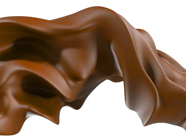 Éclaboussure liquide chocolat sucré brillant . — Photo