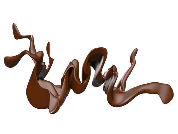 Salpicadura líquida de chocolate dulce brillante . — Foto de Stock