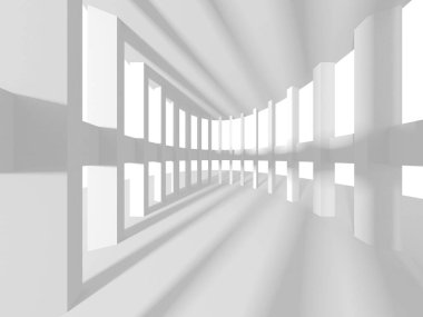 Fütüristik beyaz mimari tasarım arka plan