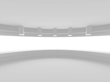 Fütüristik beyaz mimari tasarım arka plan