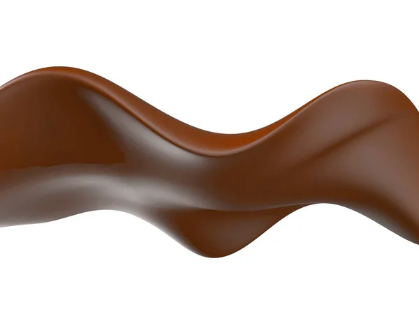 Glänzende süße Schokolade Flüssigkeit spritzt. — Stockfoto