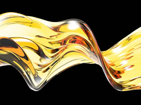 Gelb glänzende transparente Flüssigkeit spritzt — Stockfoto