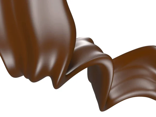 Glanzende zoete chocolade vloeibare plons. — Stockfoto