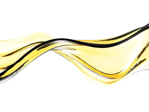 Yellow shiny transparent liquid splash — Stock Photo, Image