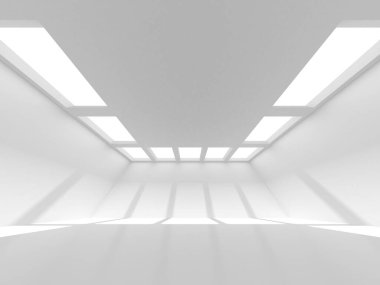 Fütüristik beyaz mimari tasarım arka plan