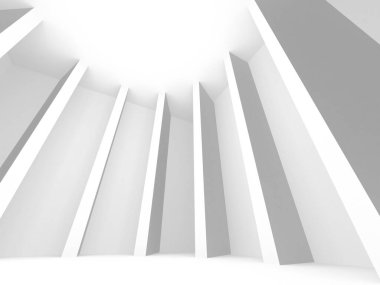 Fütüristik beyaz mimari tasarım arka plan