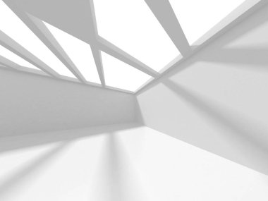 Fütüristik beyaz mimari tasarım arka plan