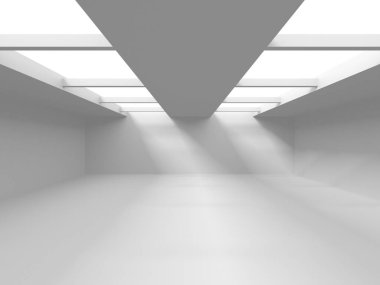 Fütüristik beyaz mimari tasarım arka plan