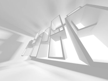 Fütüristik beyaz mimari tasarım arka plan