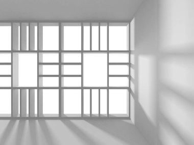 Fütüristik beyaz mimari tasarım arka plan