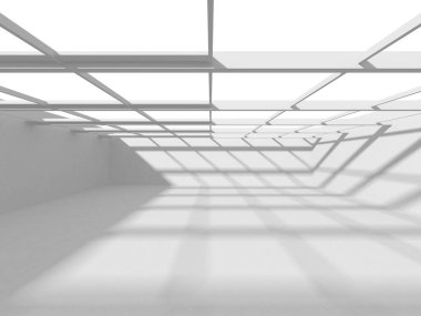 Fütüristik beyaz mimari tasarım arka plan