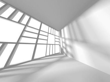 Fütüristik beyaz mimari tasarım arka plan