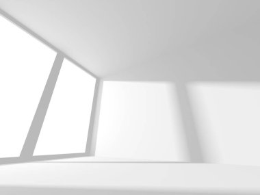 Fütüristik beyaz mimari tasarım arka plan