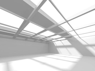 Fütüristik beyaz mimari tasarım arka plan