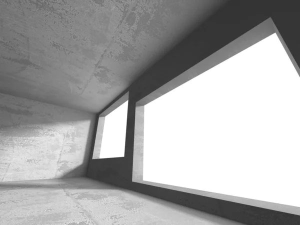 Dark concrete empty room. Modern architecture design — Stock Photo, Image