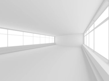 Fütüristik beyaz mimari tasarım arka plan