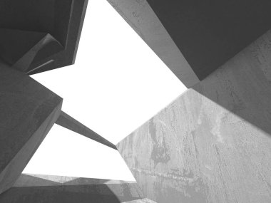 Karanlık beton boş oda. Modern mimari tasarım