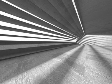 Karanlık beton boş oda. Modern mimari tasarım