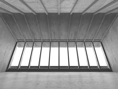 Karanlık beton boş oda. Modern mimari tasarım