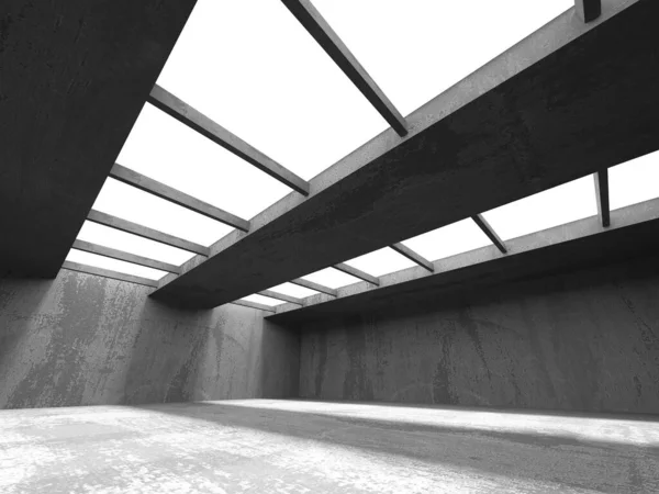 Dark concrete empty room. Modern architecture design — Stock Photo, Image