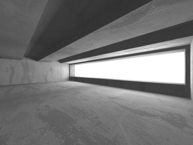 Karanlık beton boş oda. Modern mimari tasarım