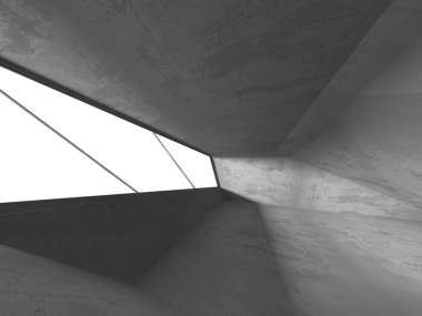 Karanlık beton boş oda. Modern mimari tasarım