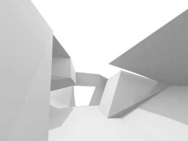 Fütüristik beyaz mimari tasarım arka plan