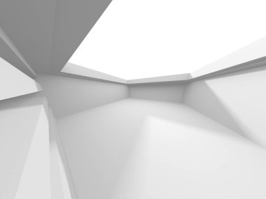 Fütüristik beyaz mimari tasarım arka plan