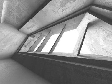 Karanlık beton boş oda. Modern mimari tasarım