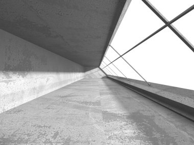 Karanlık beton boş oda. Modern mimari tasarım