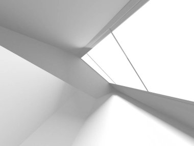 Fütüristik beyaz mimari tasarım arka plan