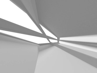 Fütüristik beyaz mimari tasarım arka plan