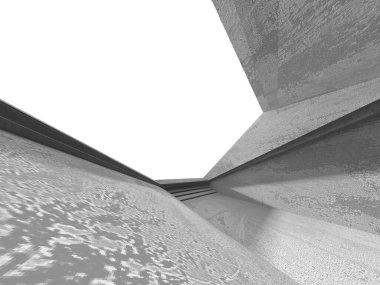 Karanlık beton boş oda. Modern mimari tasarım