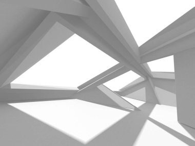 Fütüristik beyaz mimari tasarım arka plan