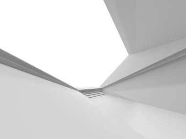 Fütüristik beyaz mimari tasarım arka plan