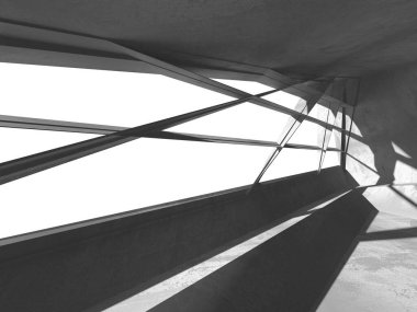 Karanlık beton boş oda. Modern mimari tasarım