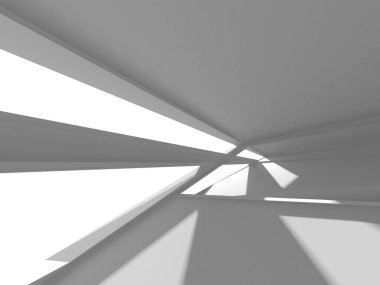 Fütüristik beyaz mimari tasarım arka plan