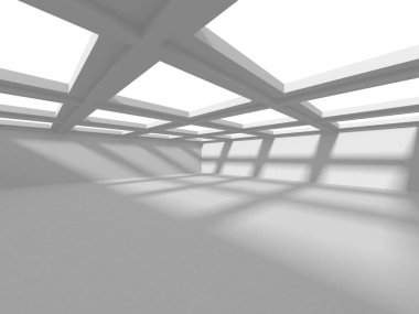 Fütüristik beyaz mimari tasarım arka plan