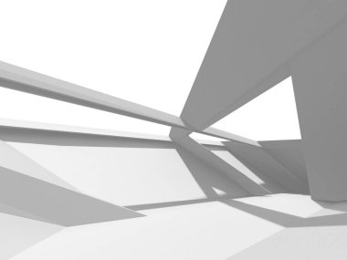 Fütüristik beyaz mimari tasarım arka plan