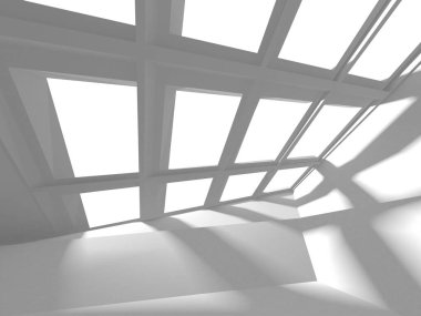 Fütüristik beyaz mimari tasarım arka plan